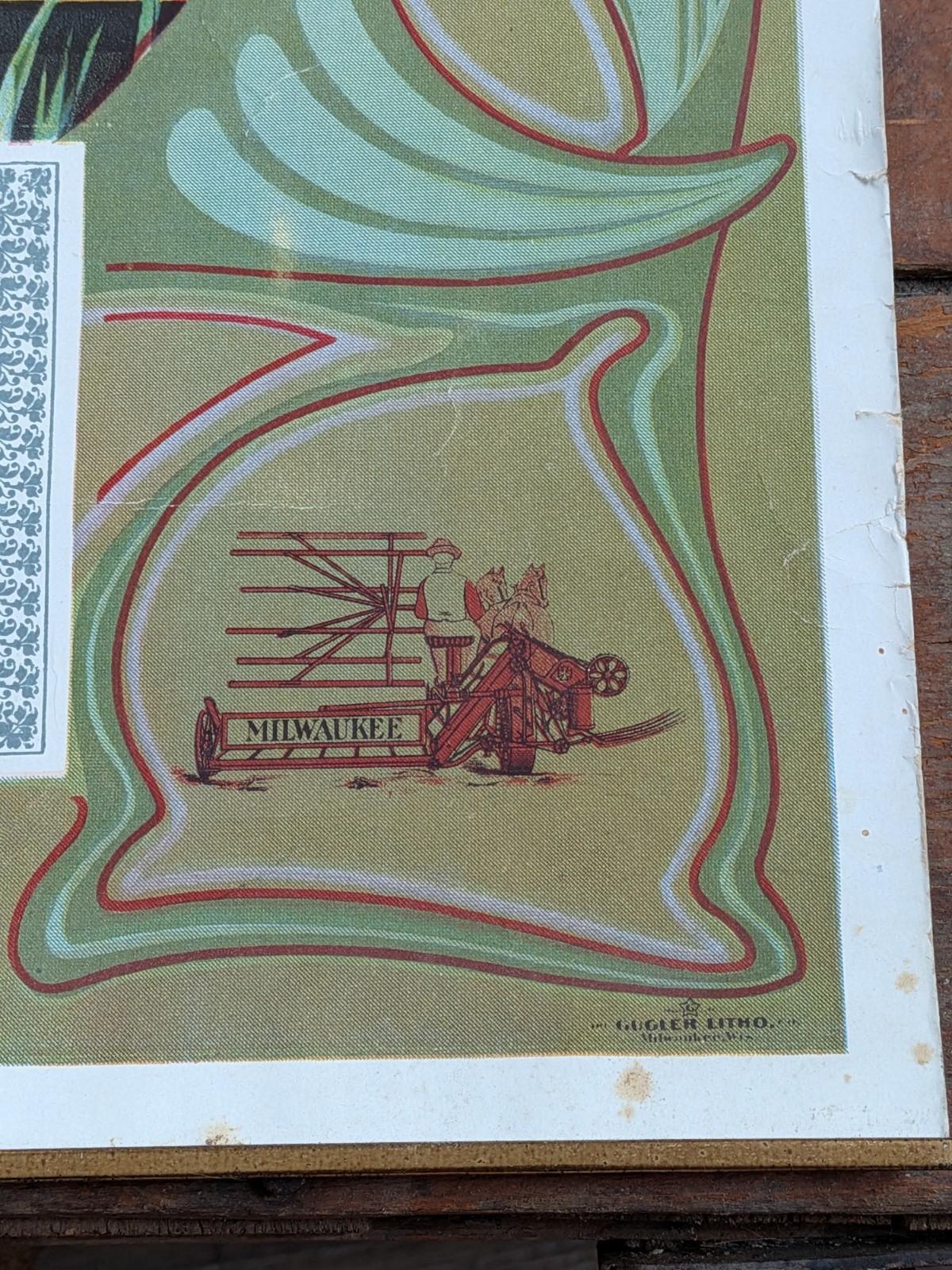 Milwaukee Leads International Harvester Oil Advertising Lithograph Sign Calendar