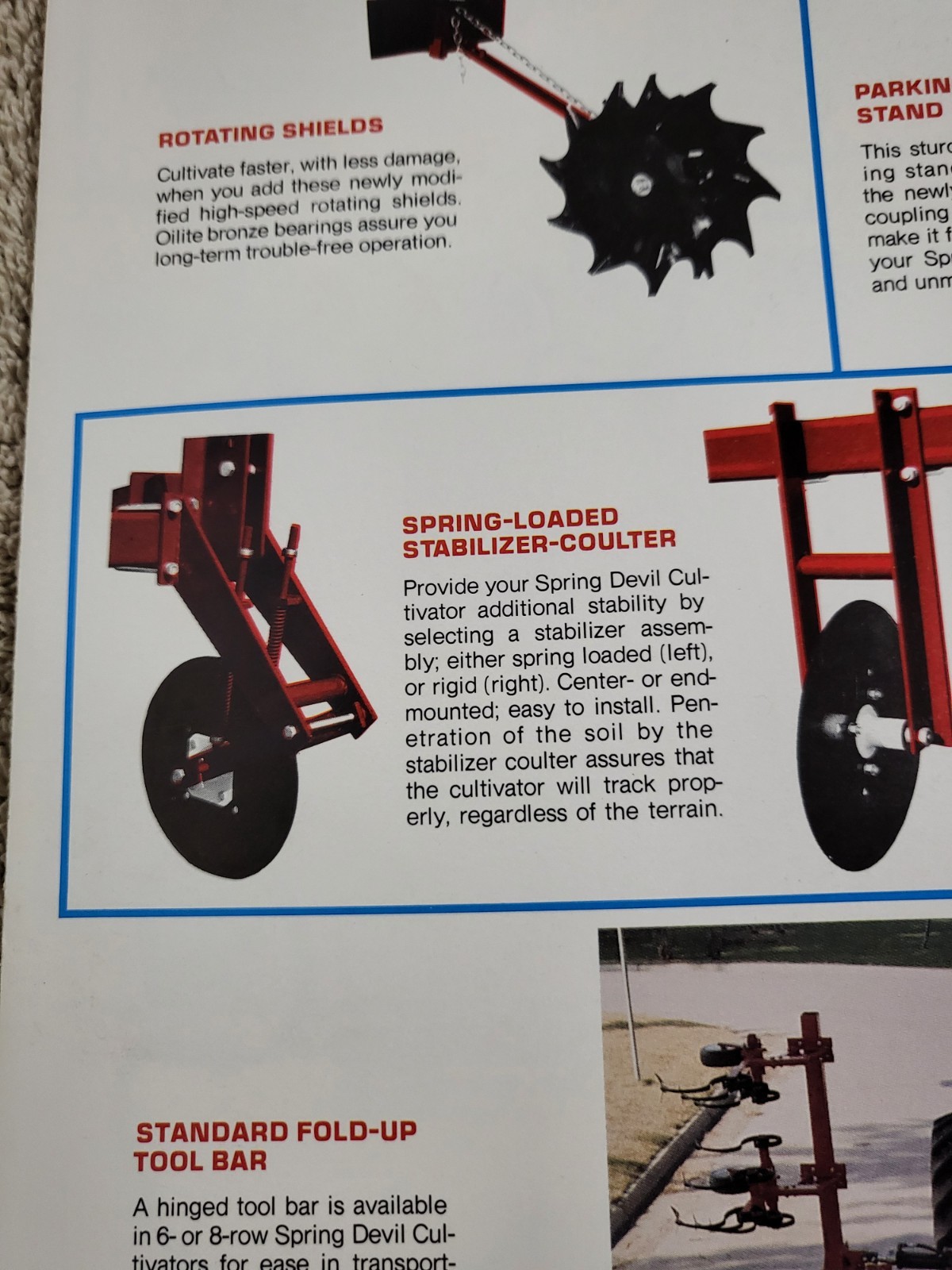 BROCHURE 1970s Spring Devil Spring-Tine Tractor Cultivator Lake View IA. AG Farm