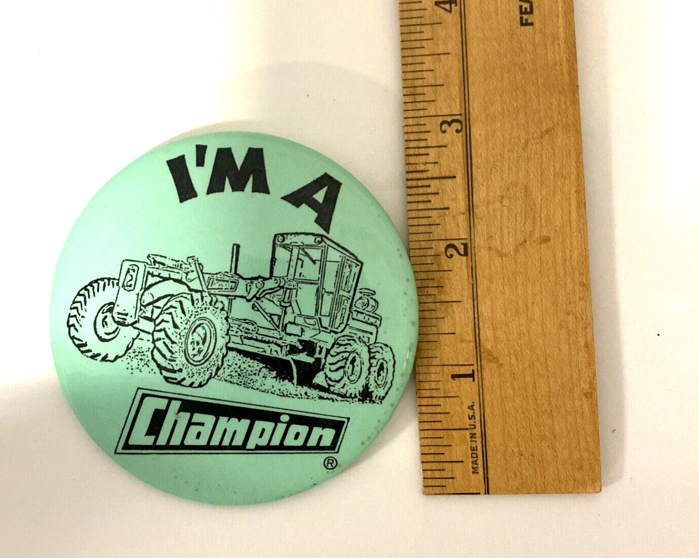 Vintage Champion Tractor Pinback (S2)