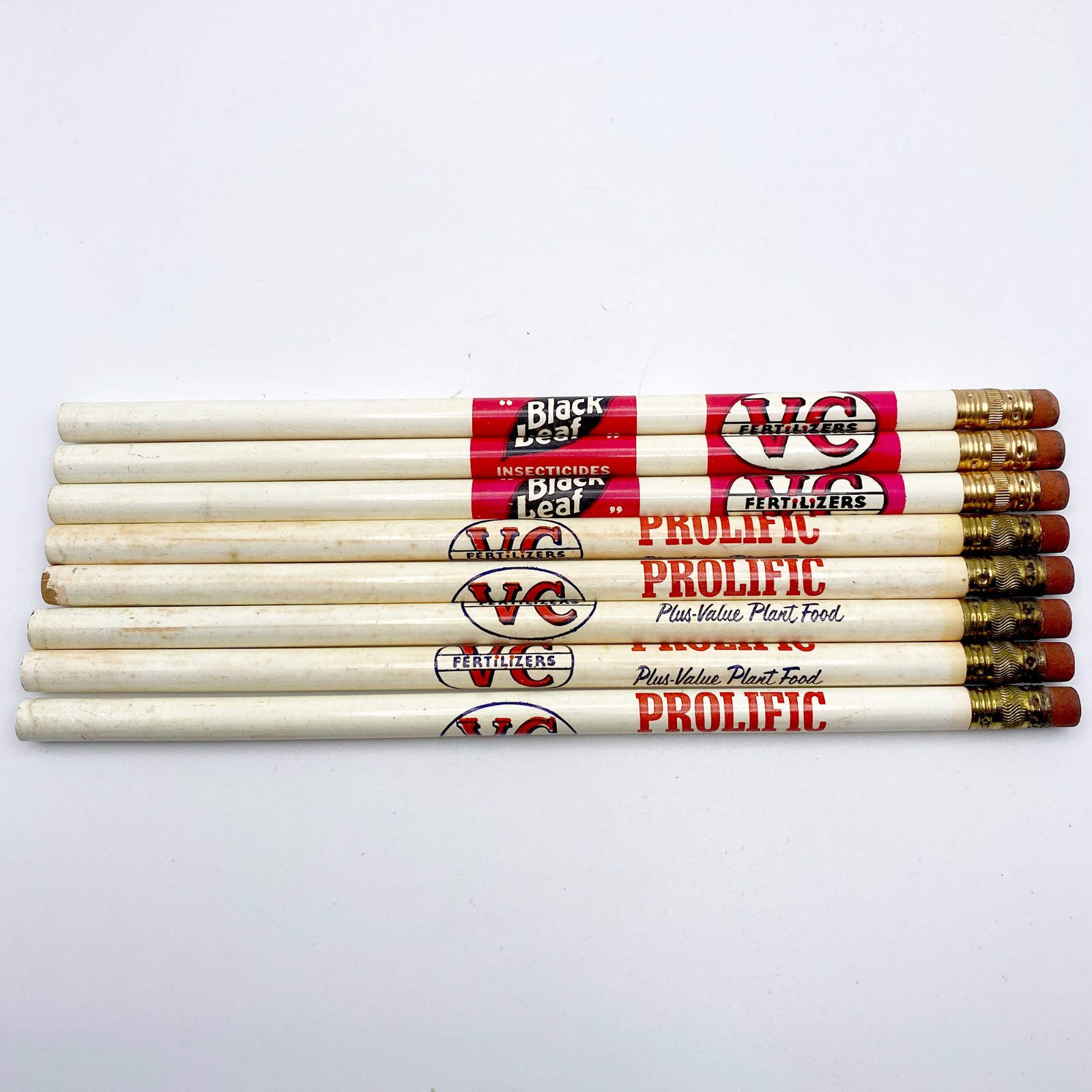Vintage Lot of 5 Unused VC Fertilizer Adv. Pencils & 3 Prolific – Black Leaf