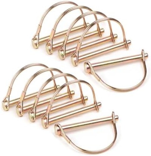 10 Pack 1/4×4 Inch Trailer Coupler Pin Set, Heavy Duty Locking Pin Secure Tow…