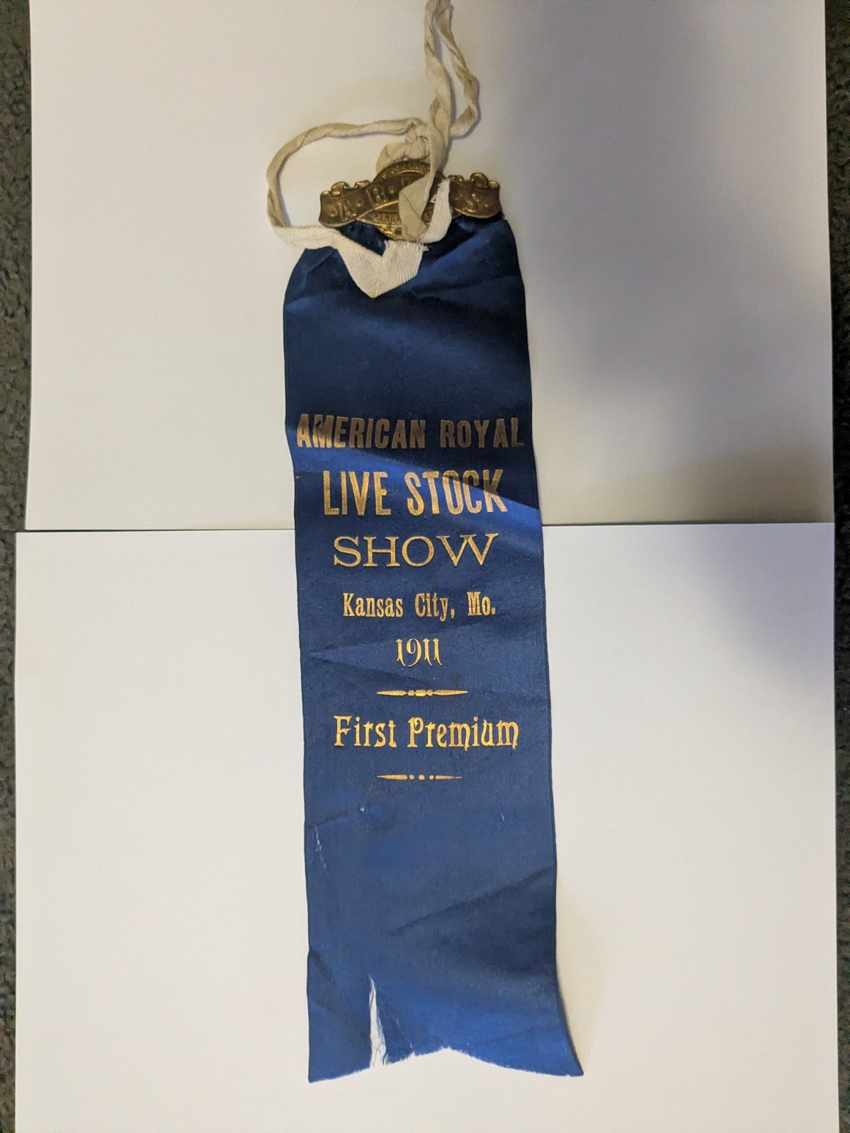 1911 – American Royal Live Stock Show Kansas City MO First Premium Ribbon XL2Z