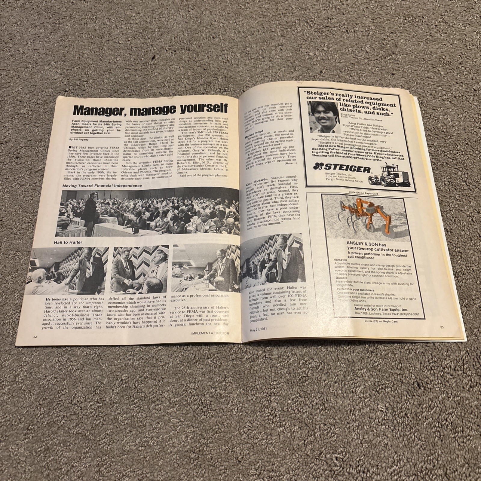 Implement & Tractor Magazine May 21, 1981 Farming Agriculture Vintage Ads J
