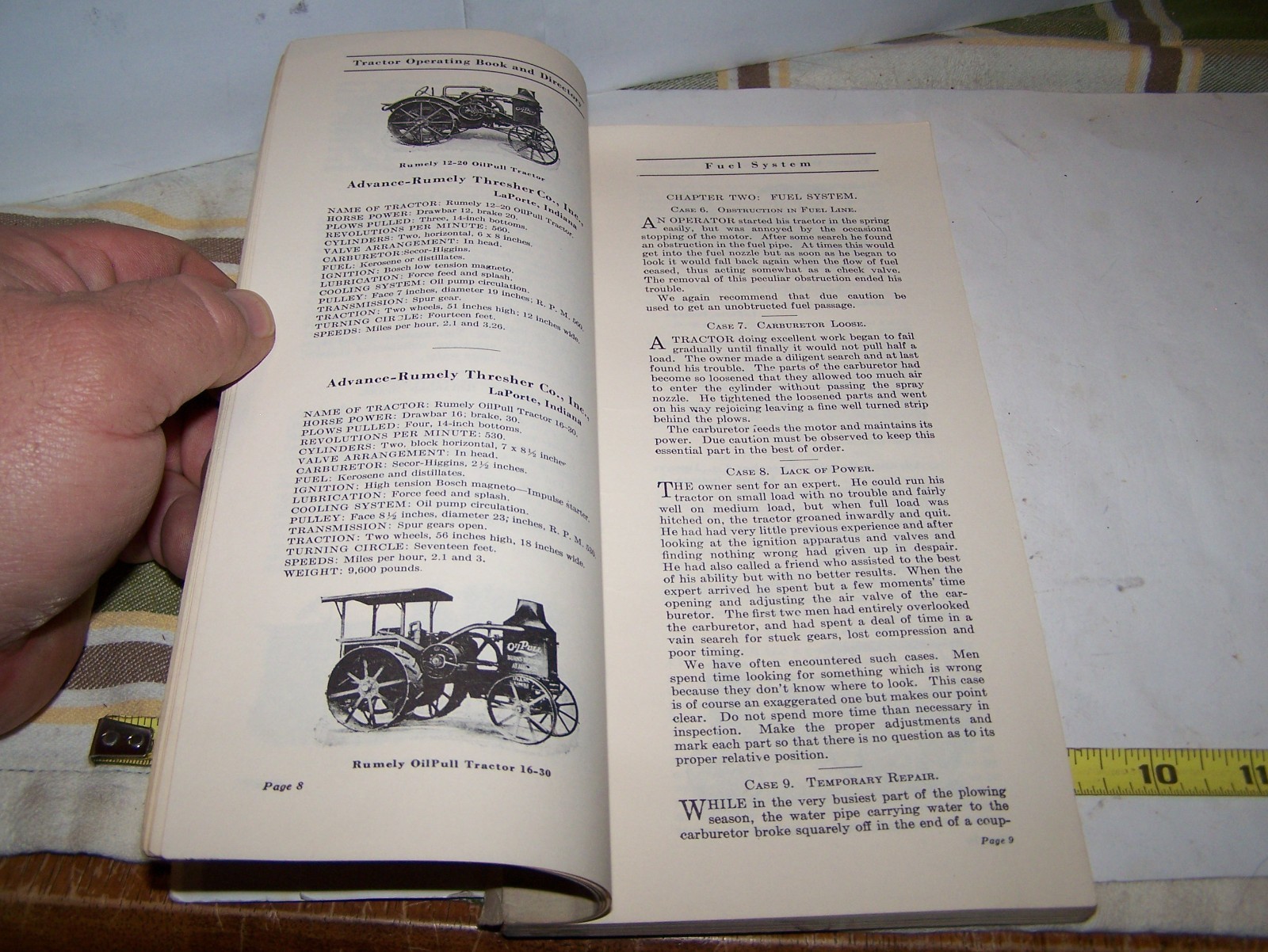 1919 TRACTOR OPERATING BOOK DIRECTORY Catalog Hit Miss Engine Magneto Oiler