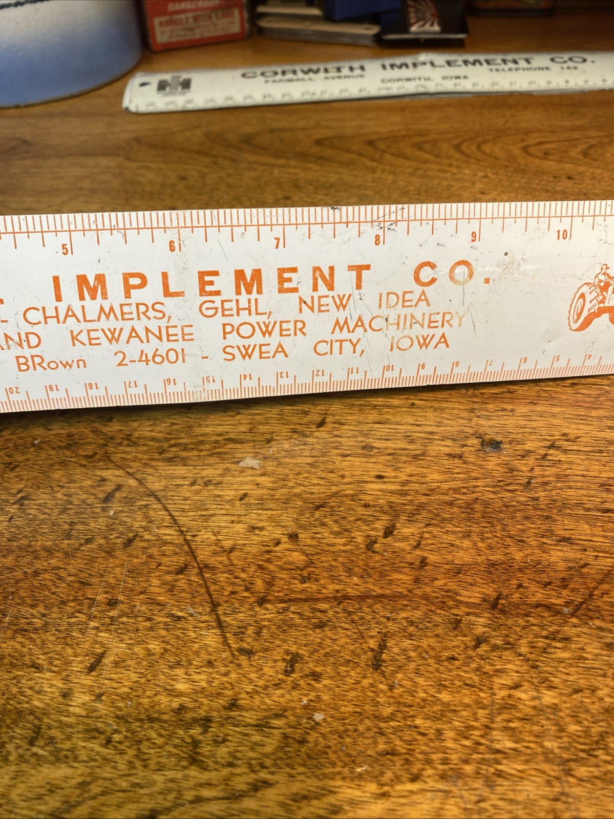 Vintage Linde Implements Swea City Iowa Allis Chalmers Dealer Ruler Metal