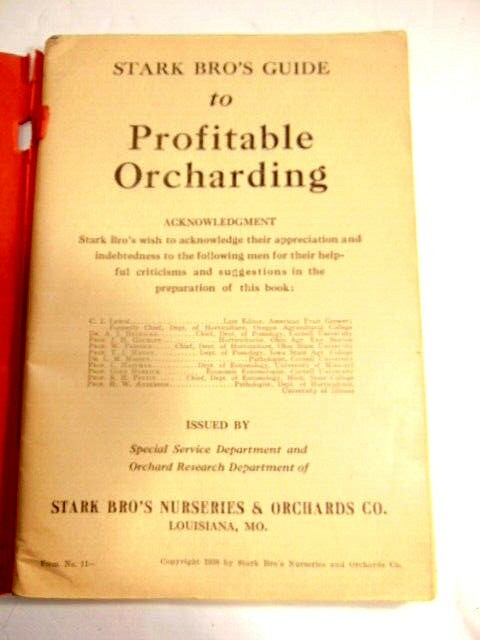 vintage 1938 Stark Bros. Guide to Profitable Orcharding; (Louisiana, MO)