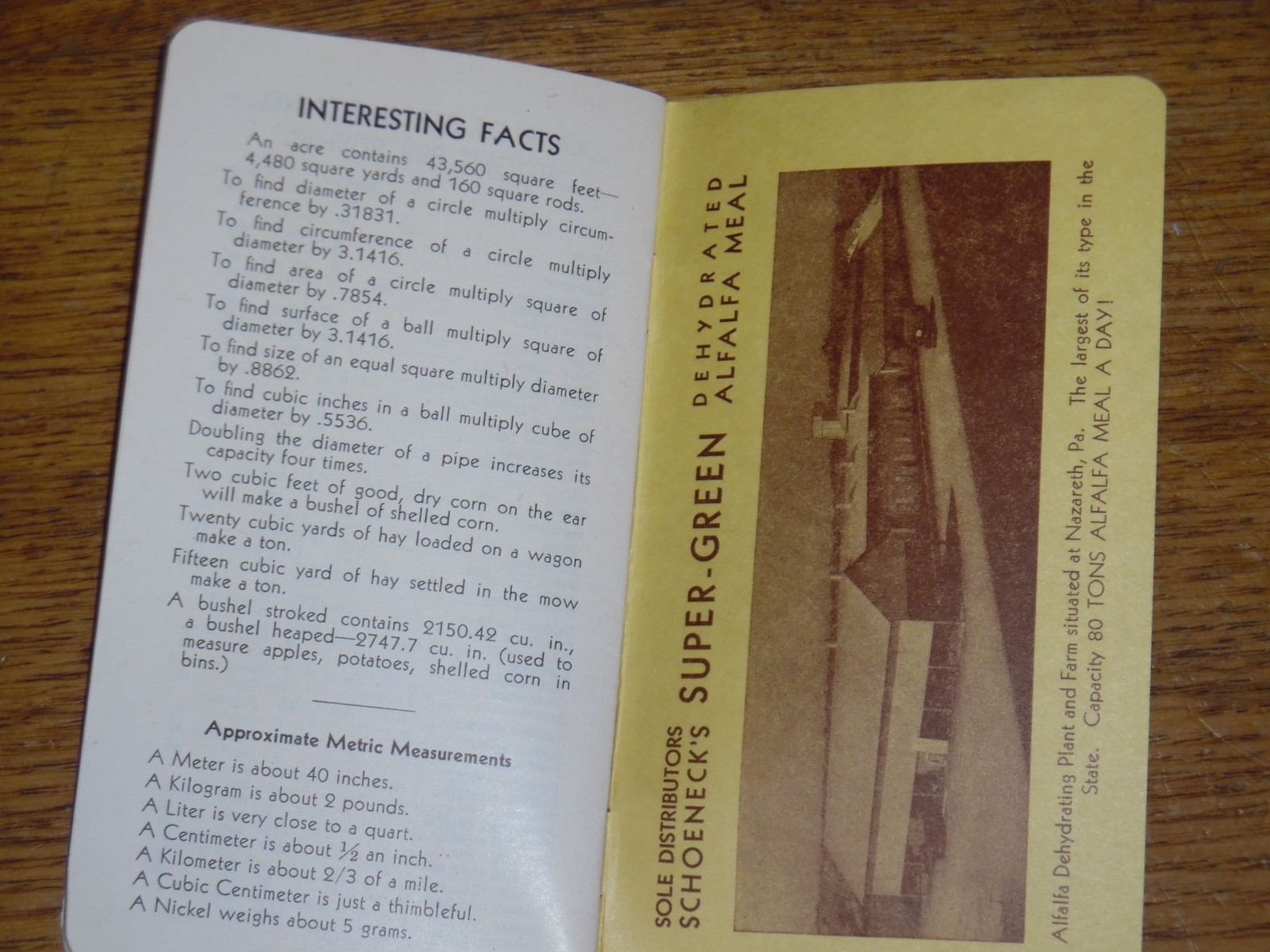 Vintage Memo Booklet – Animal Base Fertilizers – Robert A Reichard Allentown PA