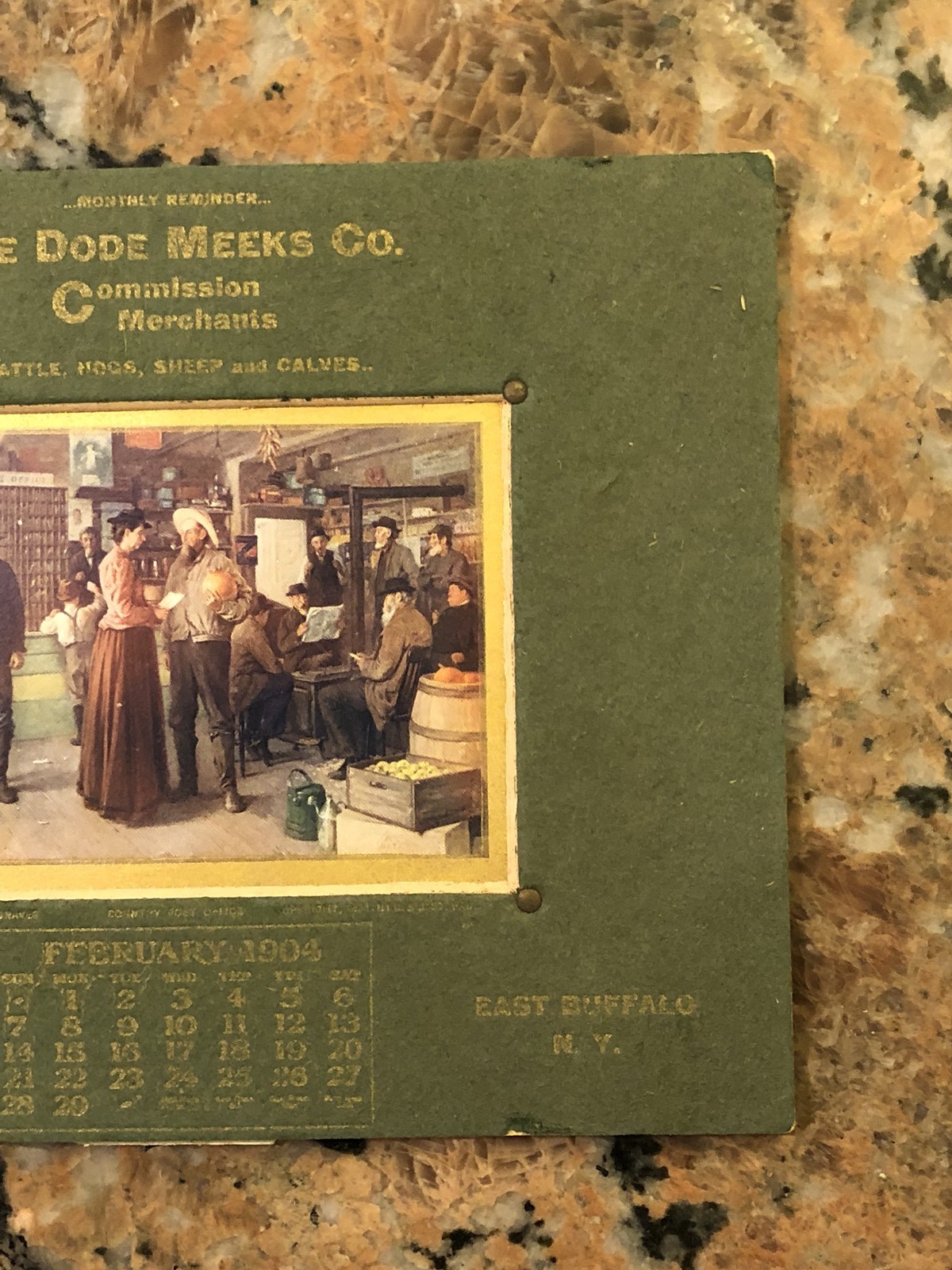 Feb 1904 Dode Meeks Co. Calendar Buffalo, N.Y. 5.5” X 7.5”