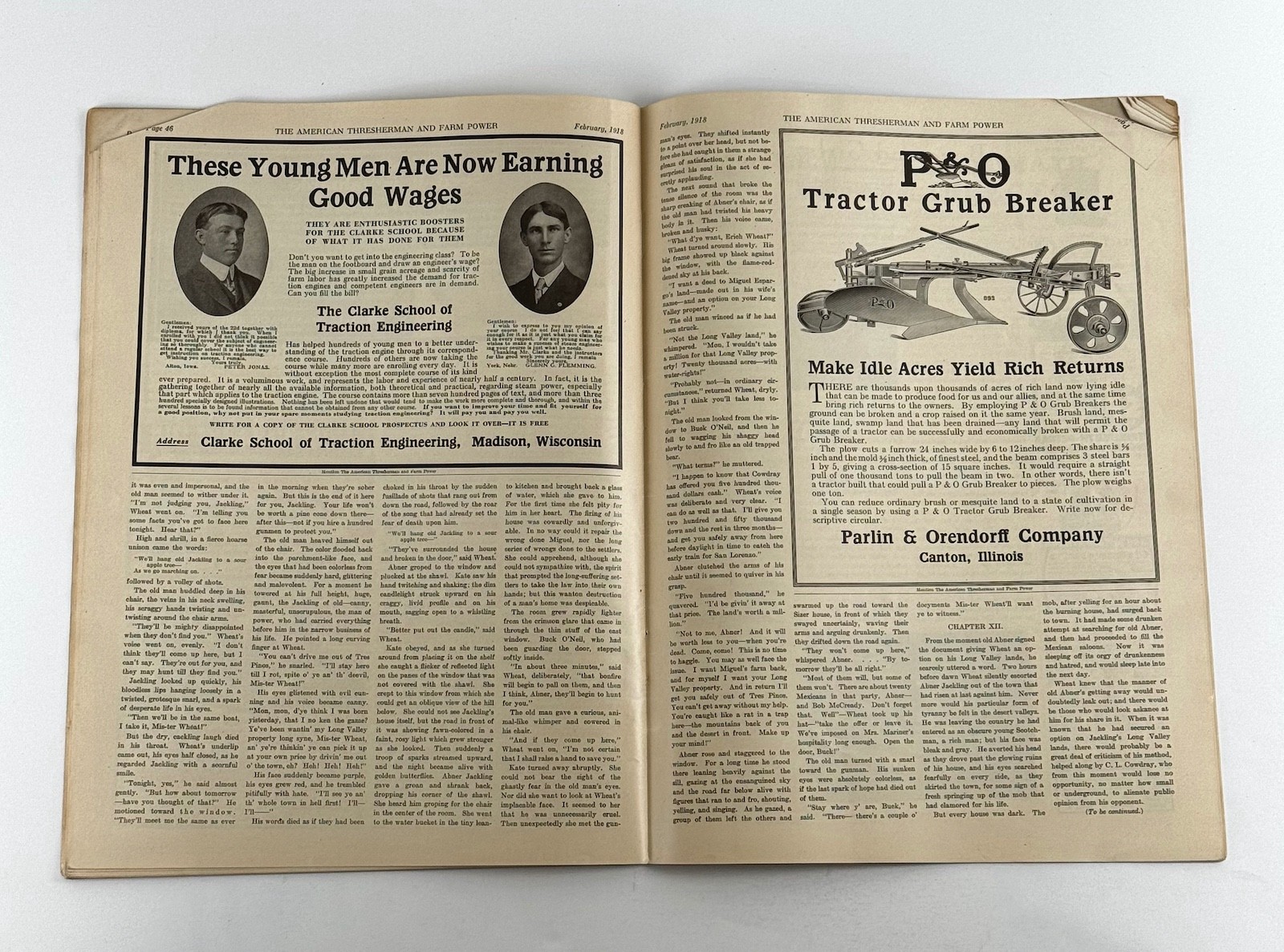 The American Thresherman & Farm Power MAGAZINE February 1918 MADISON, WIS.
