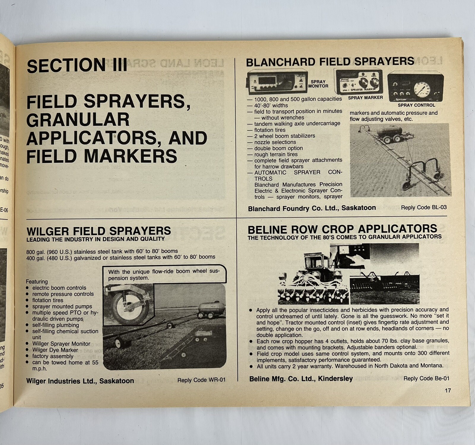 1983 Saskatchewan CANADA Implement Buyer&rsquo;s Guide Brochure Catalog AGRICULTURAL