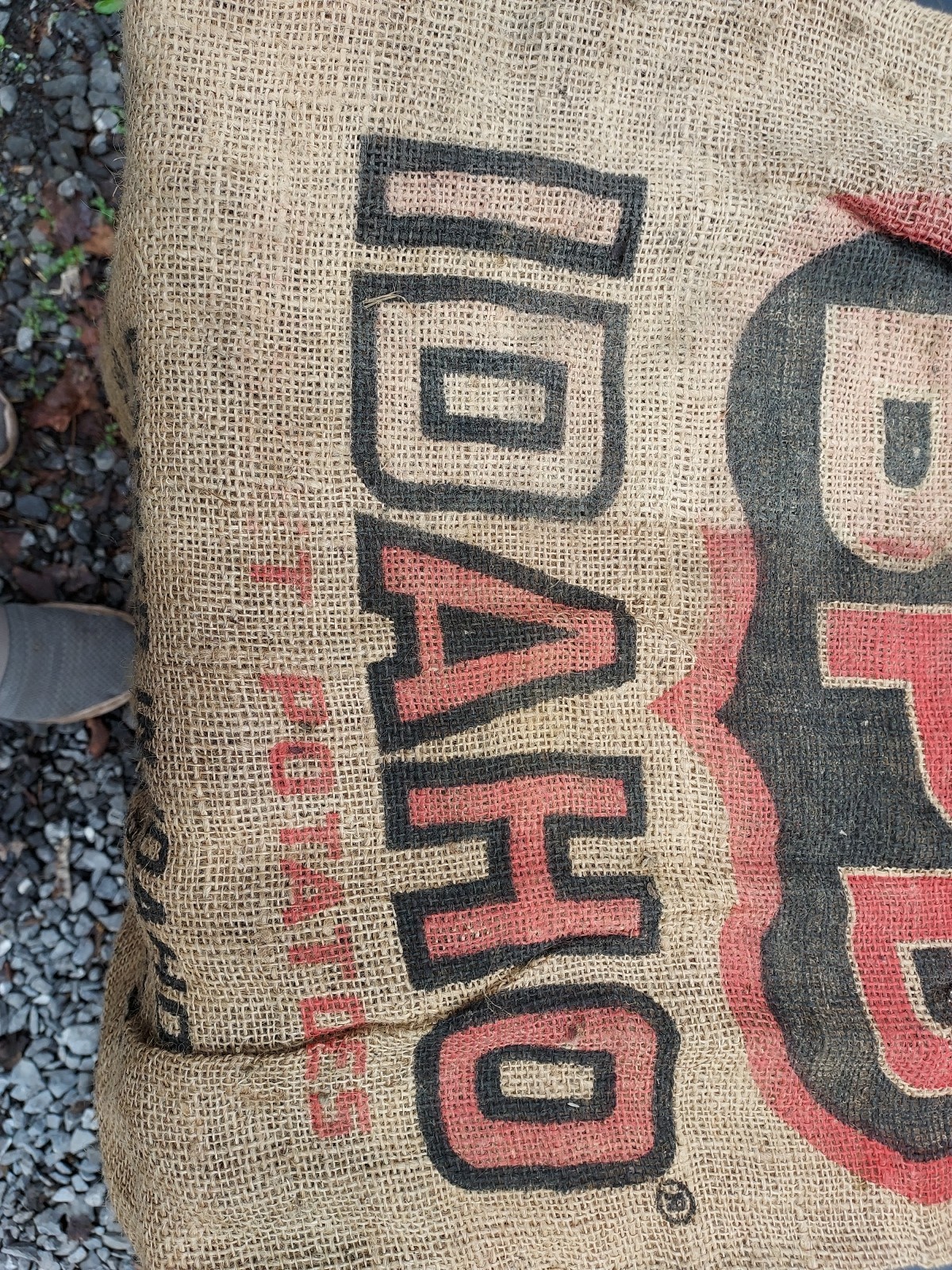 Vtg BPB Potatoes Burlap Sack Bag Stat Potato Packers Sugar City,Idaho
