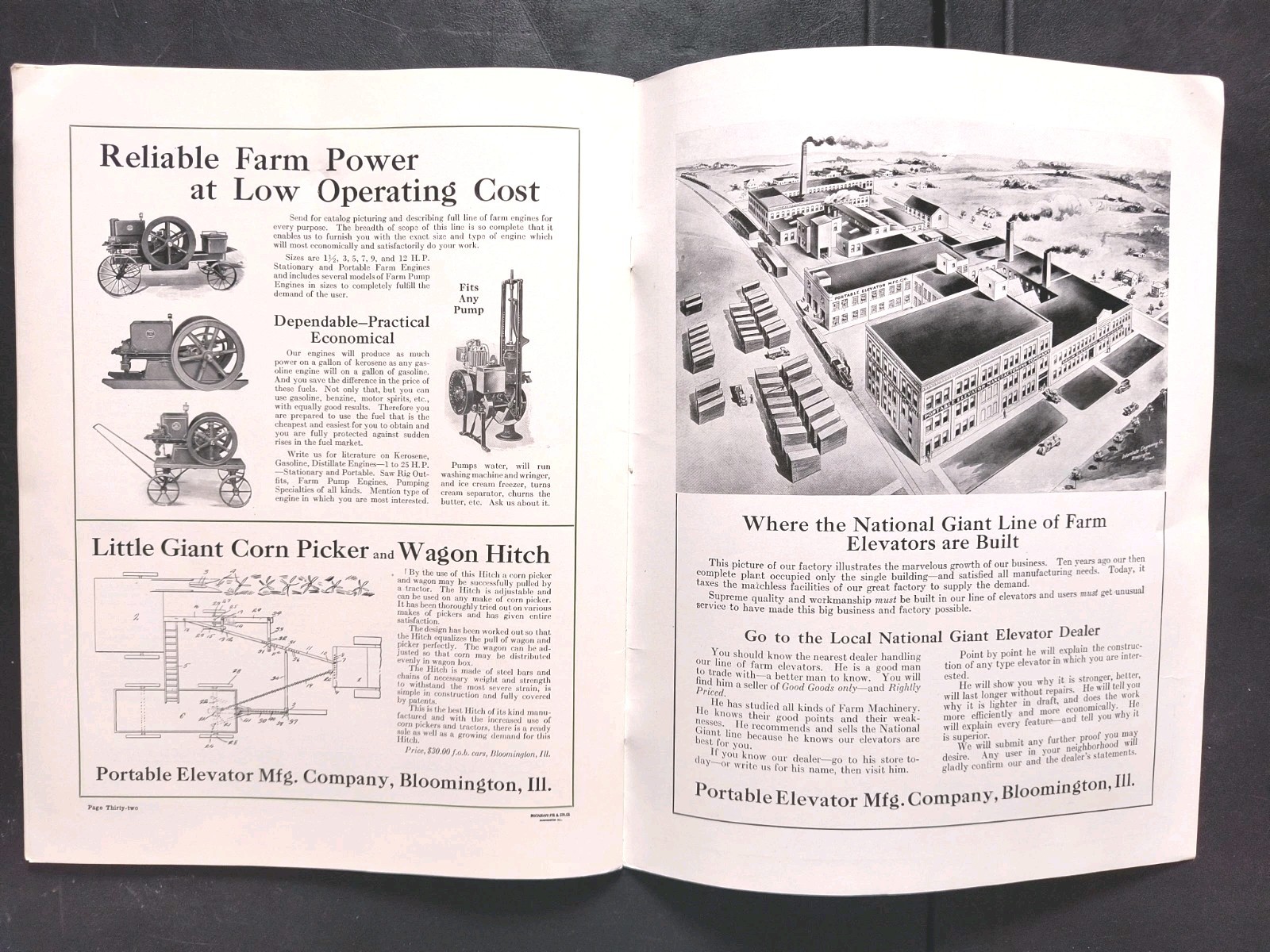 1921 National Giant Sales Brochure. Portable Elevator Mfg Farm Advertising IL