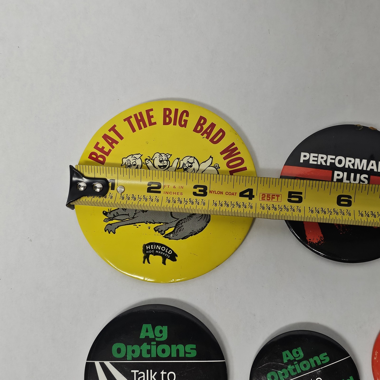 8 Vintage Heinold Hog Markets Ag Cattle Advertising Pinback Button Lot Sticker