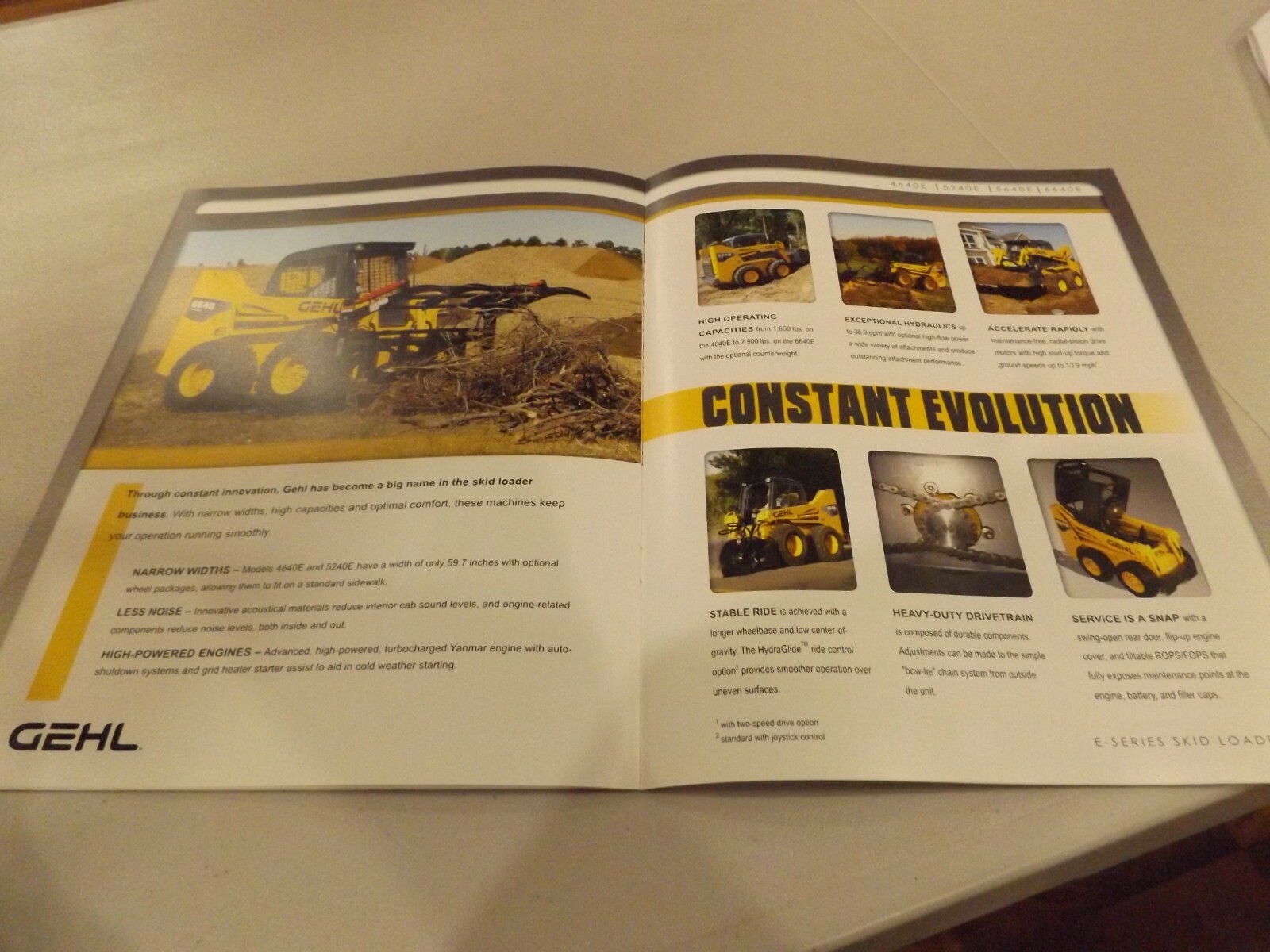GEHL E-SERIES SKID LOADERS, 1640E,3640E, 4240E, ETC. LITERATURE # ELS-15M 2011