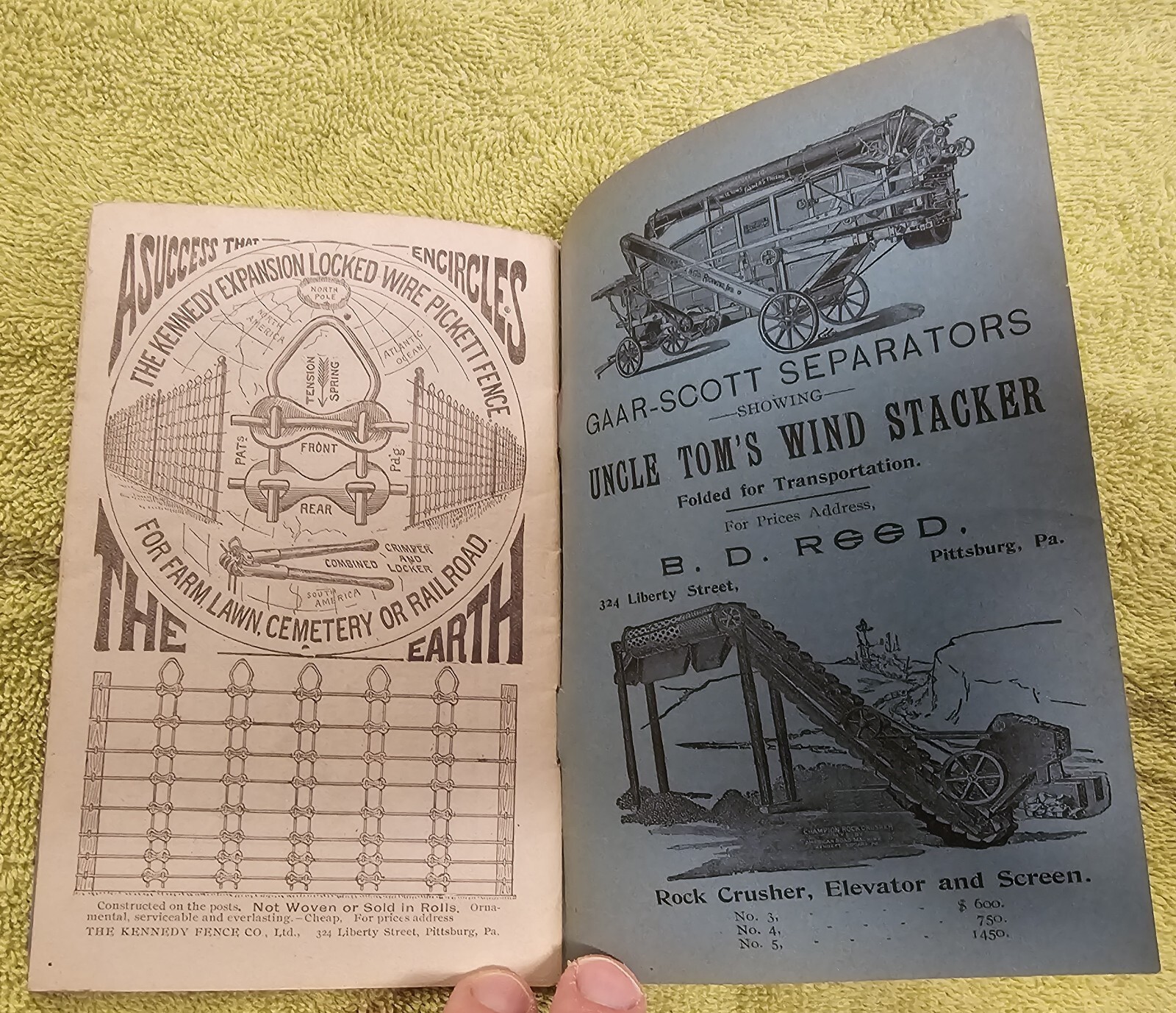 Antique Vintage circa 1900 Thresher Steam Engine Tractor Farm Equipment Catalog