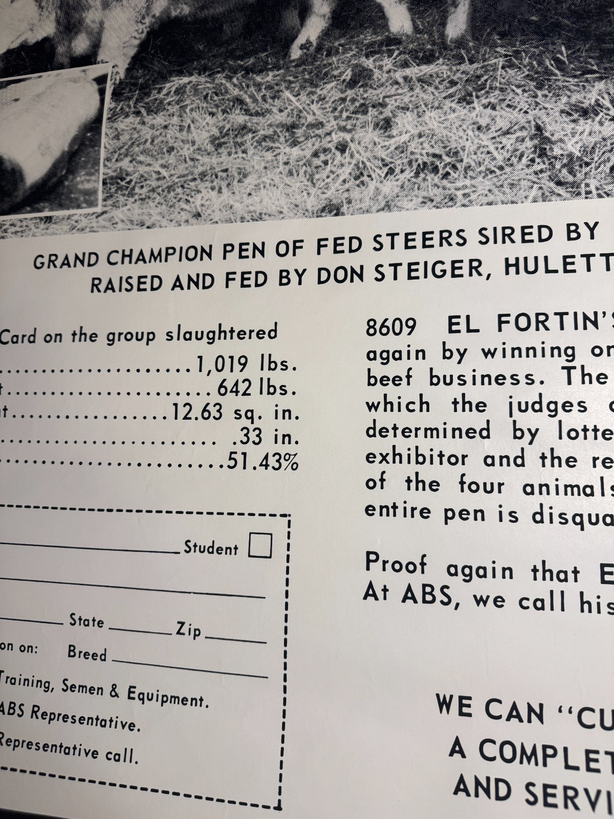 Vintage 1970 National Western Stock Show ABS American Breeders Service Ad Poster