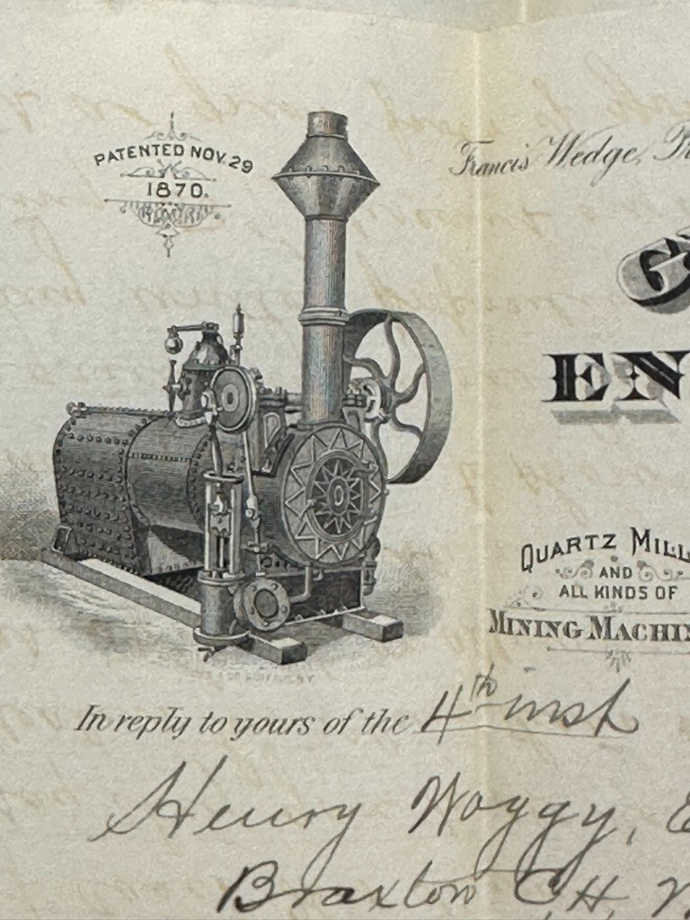1890 Griffith & Wedge ENGINES SAW MILL Advertise FARM Postal Cover ZANESVILLE OH