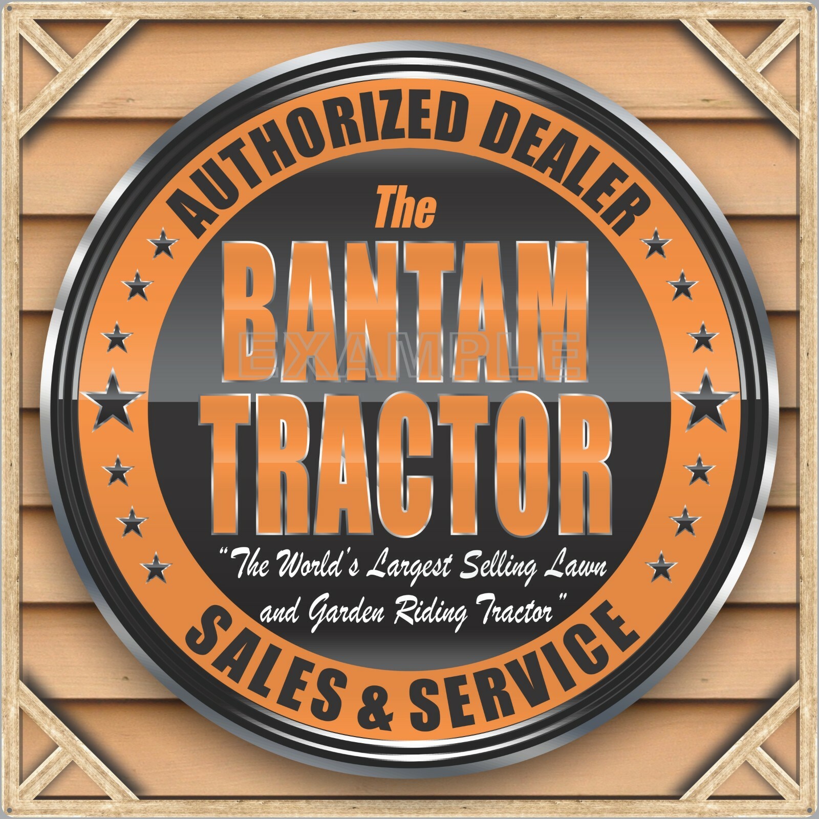 BANTAM LAWN GARDEN TRACTORS SIGN REMAKE SQUARE ALUMINUM SIZES UP TO 3&prime; X 3&prime;