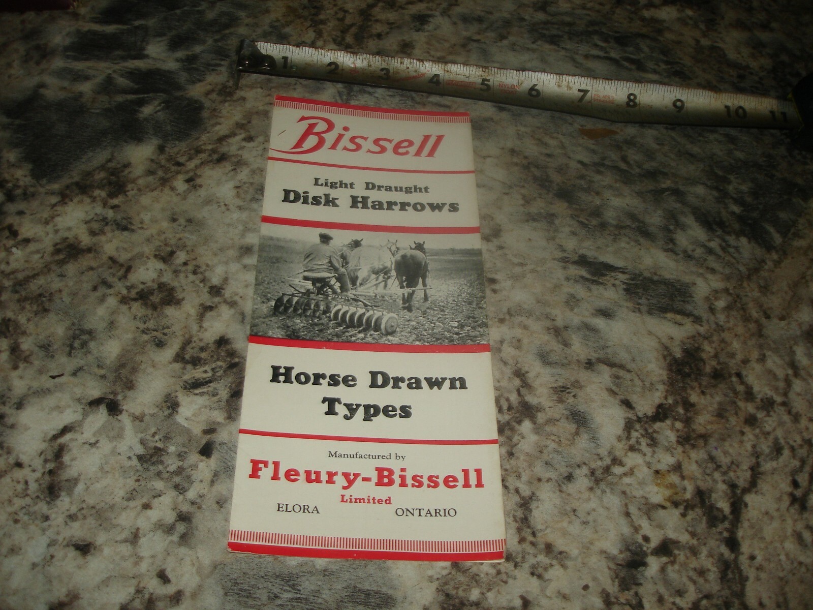 Vintage Fleury Bissell horse drawn disk harrows ad brochure Old antique
