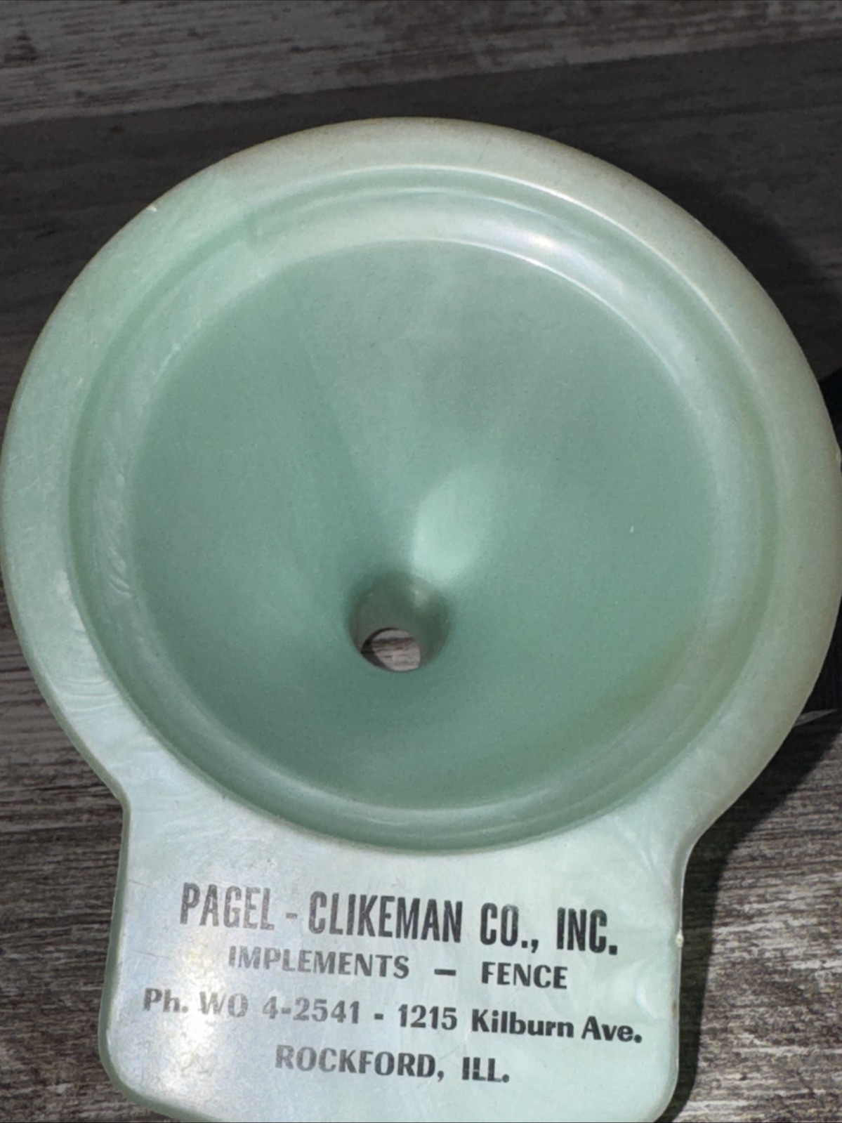 Vintage Pagel Clikeman Co Implements Kitchen Funnel Rockford ILL Plastic