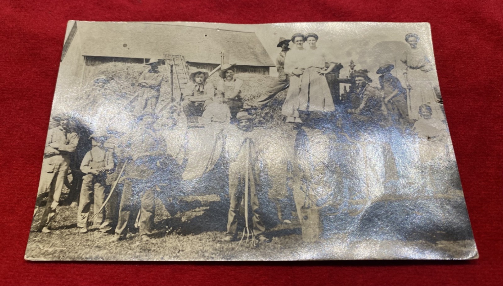 1900c **FARM HANDS & AGRICULTURAL EQUIPMENT** UNUSED REAL-PHOTO POSTCARD (RPPC)!