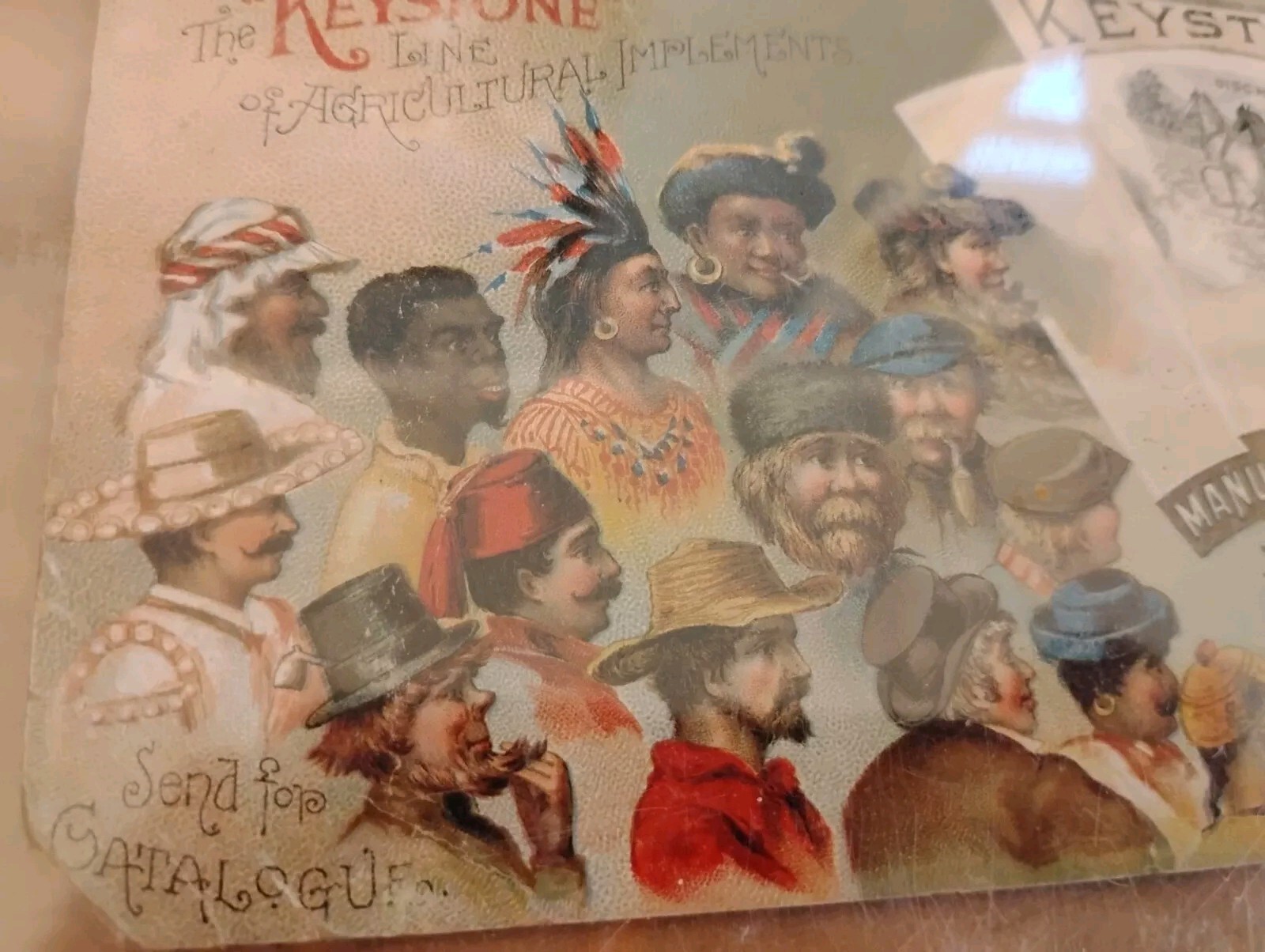 Antique Uncle Sam Keystone Manufacturing Sterling Illinois Advertisement Card.