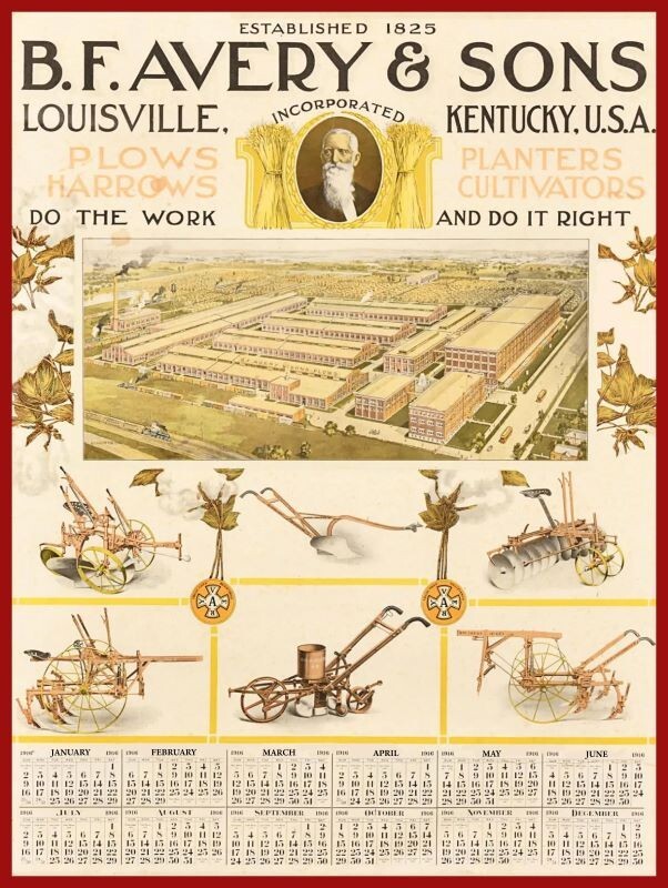 B.F. Avery & Sons Farm Machinery- Louisville NEW Steel Sign: 12×16&Prime; Made in USA