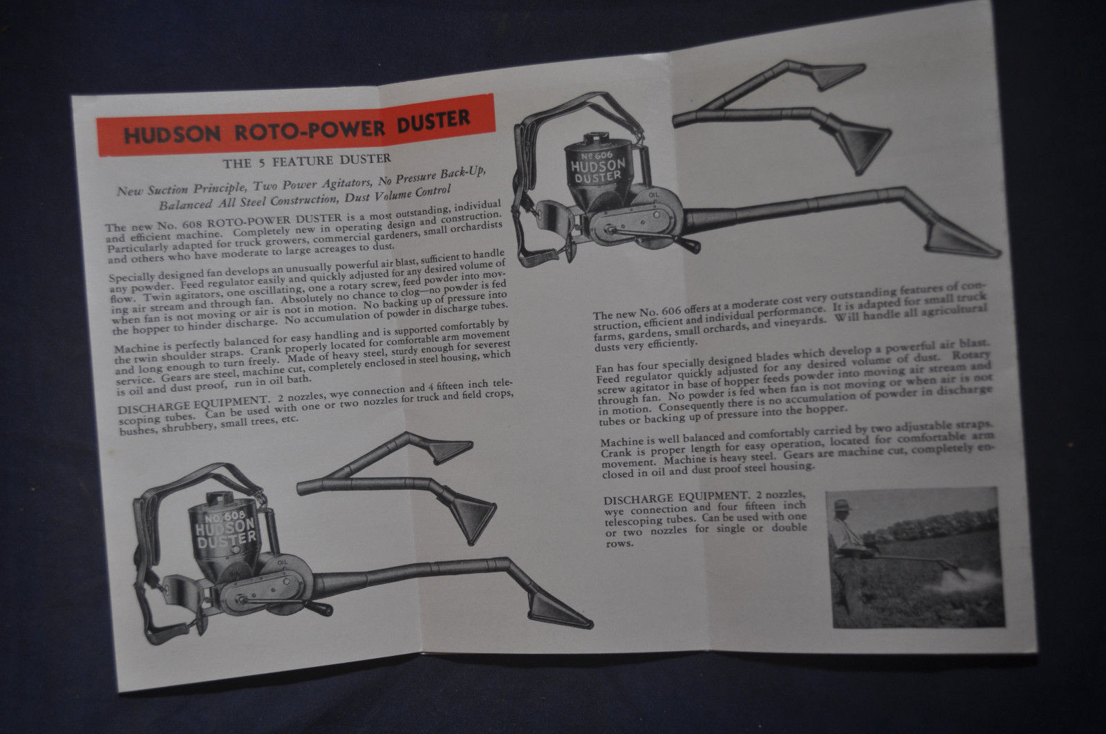 Ca 1935 Hudson Duster for Dry Powder Insecticides Brochure