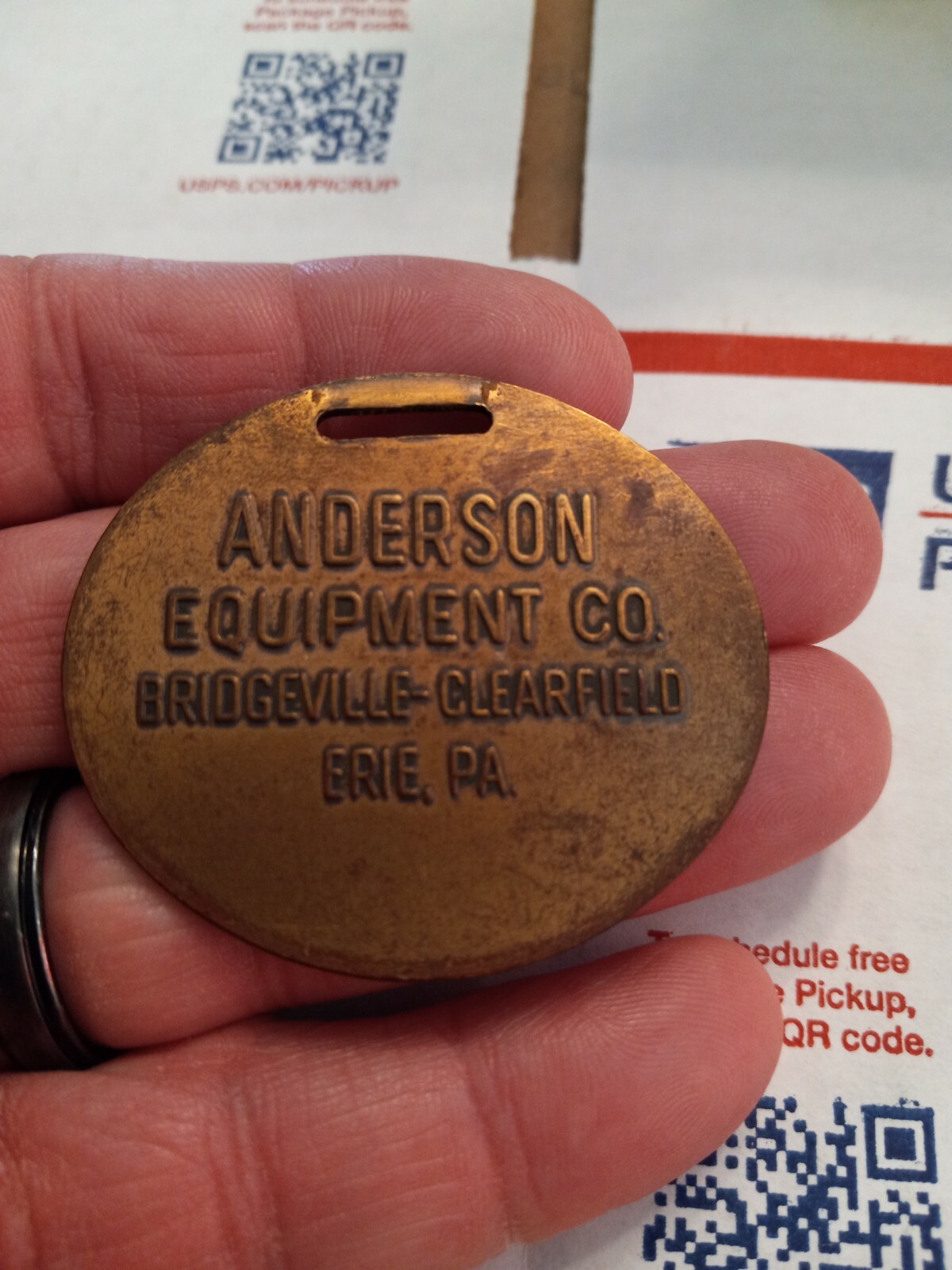 GROVE TRUCK CRANE ADVERTISING WATCH FOB FOR ANDERSON EQUIPMENT COMPANY