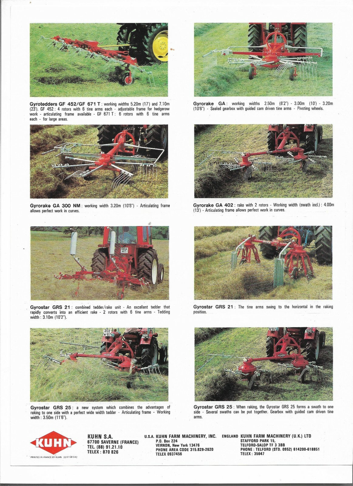 Original Kuhn Haymaking Silage Equipment Mower Conditioner Tedder Sales Brochure