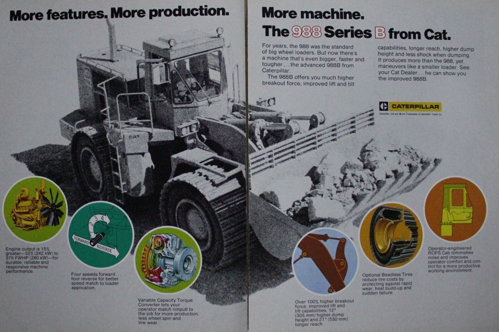 Caterpillar Cat Loader Magazine Ad Pic Construction Tractor 1977 Wall Art