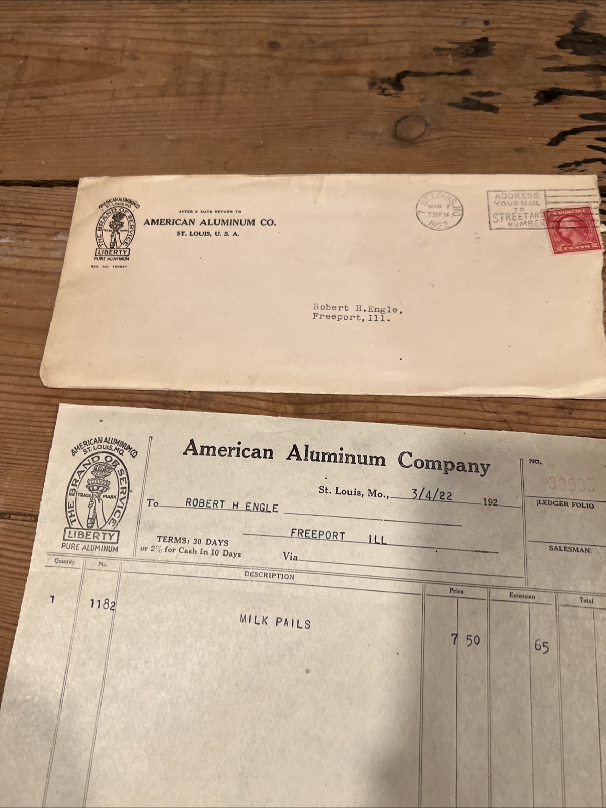 1922 & 1923 American Aluminum Co St Louis MO Paper Letter Brochure Ephemera
