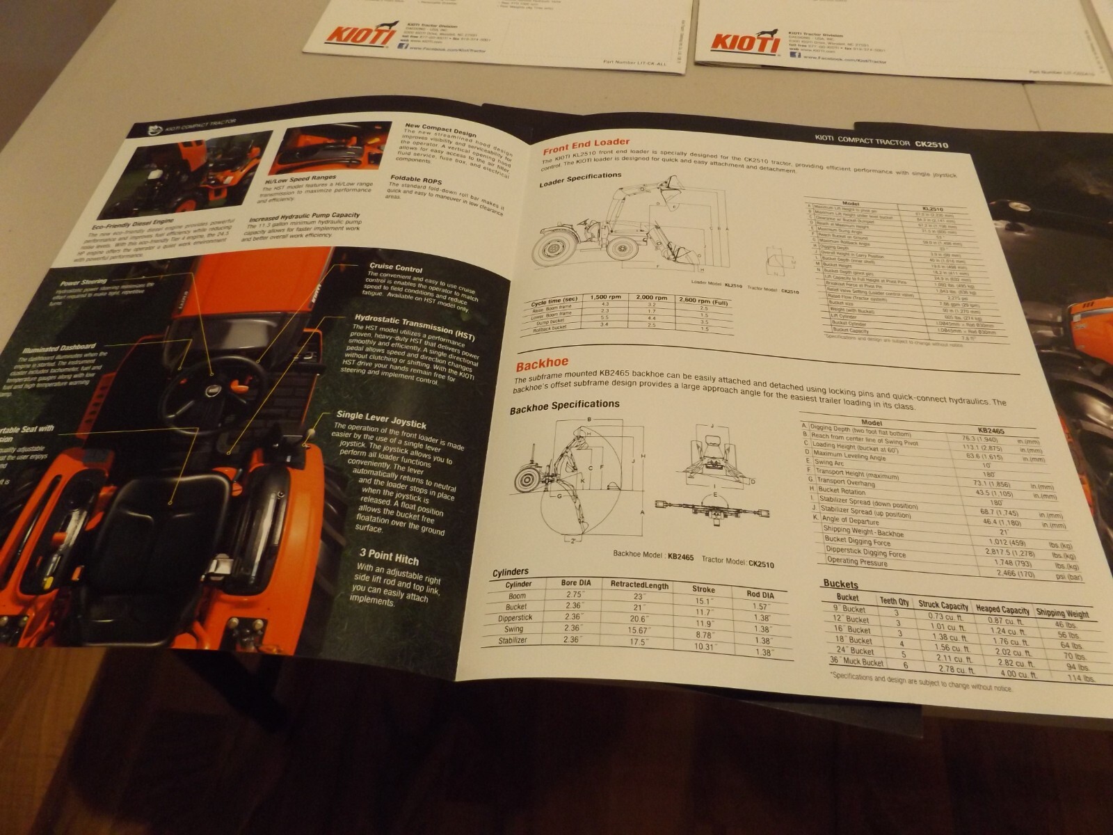 9-pc. KIOTI COMPACT, SUB-COMPACT, UTILITY TRACTORS, 2013-2014