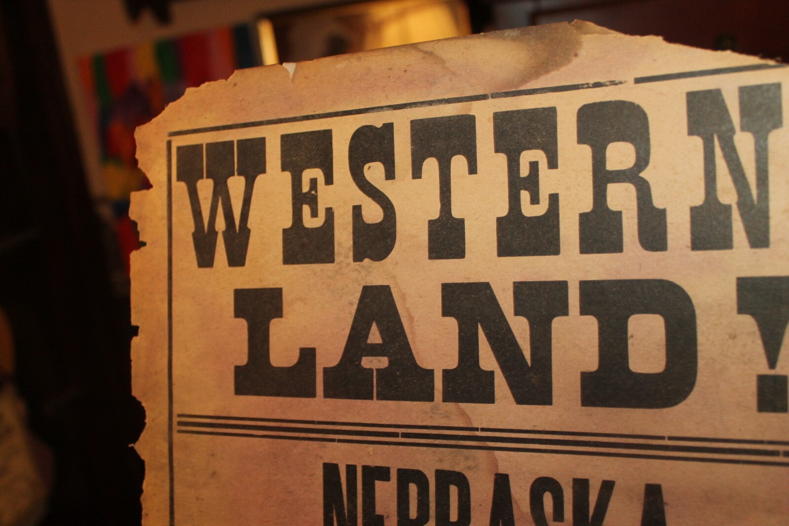 Antique Western Land Sale Handbill Poster Hawkins Bros Lincoln Nebraska Colorado