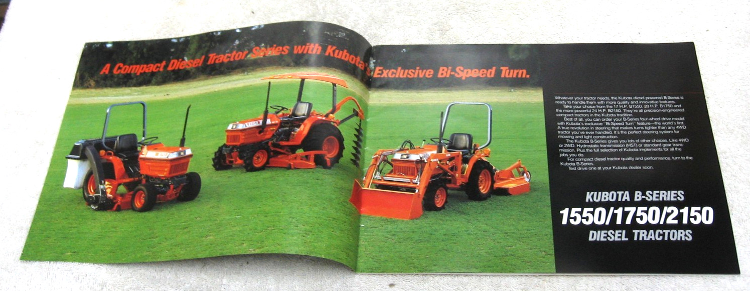 VINTAGE 1988 KUBOTA DIESEL TRACTOR B SERIES BROCHURE B2150E 2150D HSE HSD
