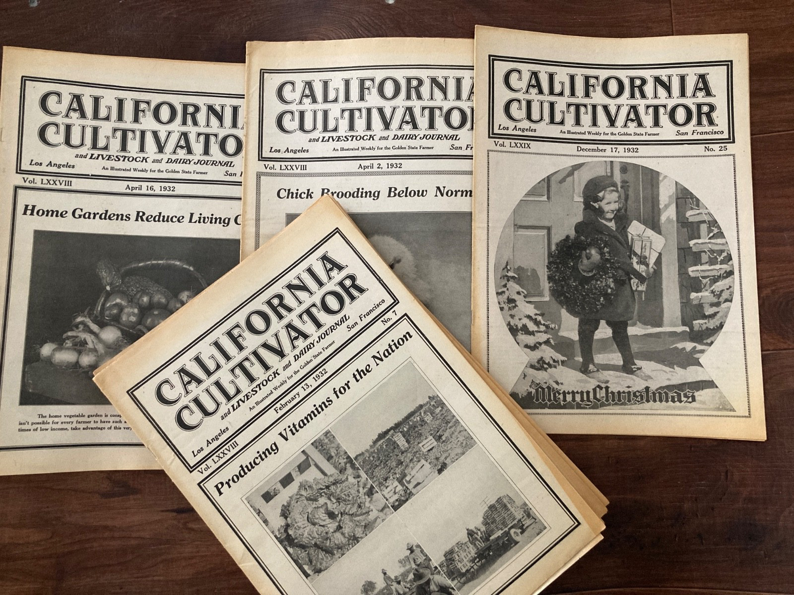 California Cultivator Agricultural Newspaper 1932 Biweekly Lot of 19 VHTF