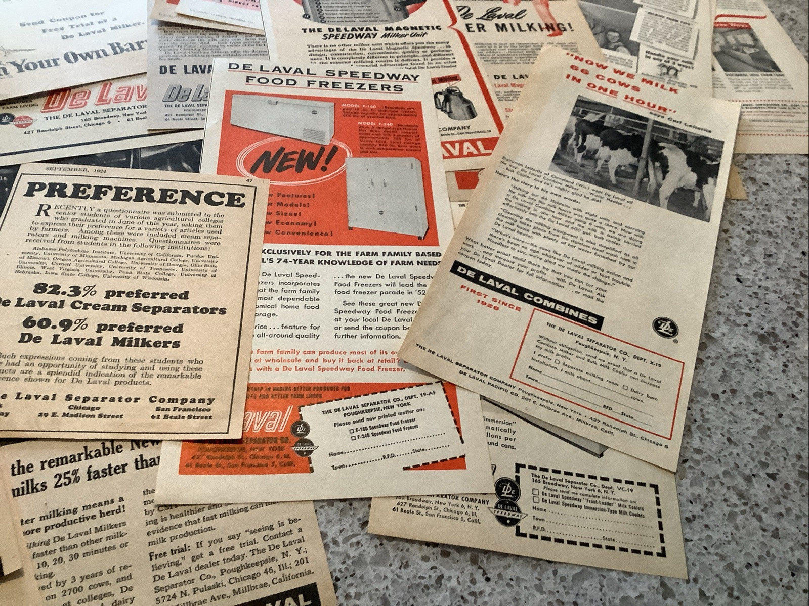 Lot Of 50+ De Laval Products Print Farm Magazine Ads 1920-1960s Milkers Vintage
