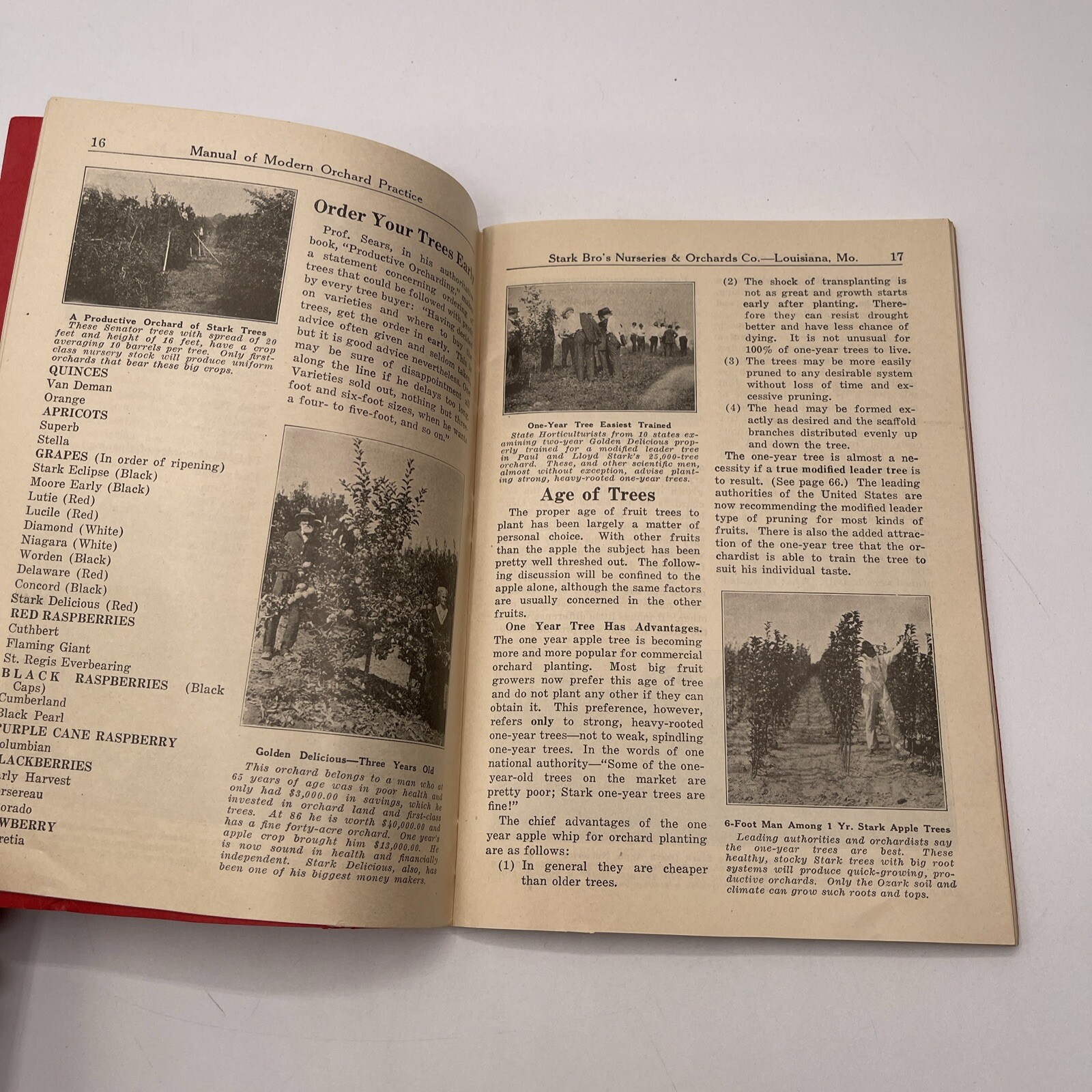 1924 Stark Bro’s Manual Of Modern Orchard Practice