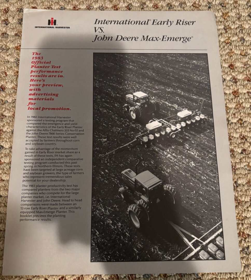 International Harvester Vs John Deere Planter For 1983 Brochure FCCA25