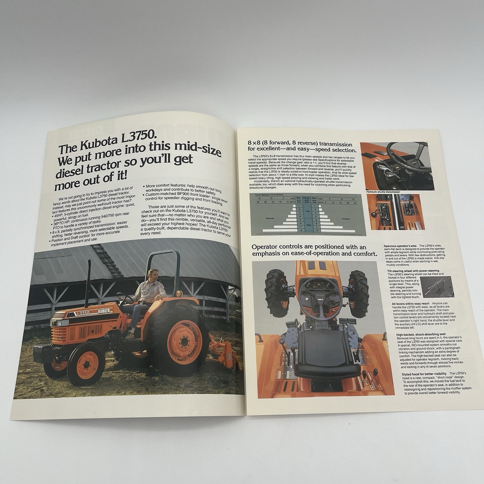 Kubota L3750 Tractor Dealers Brochure Handout Specs Ad Marketing Sheet 1987