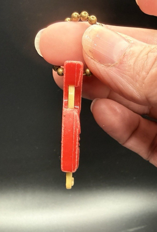 VTG Farm Service Co. CO-OP Plastic Be Wise Owl Detachable Red & White Keychain