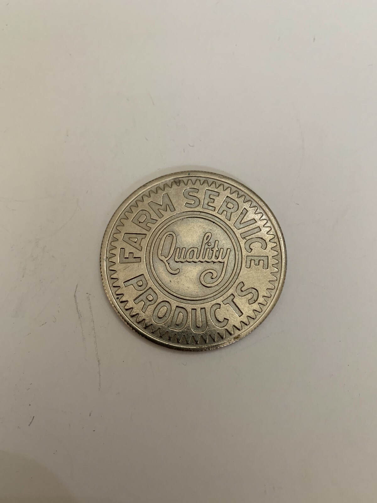 1959 Quality Farm Service Products Silver Cobalt Battery Trade Token