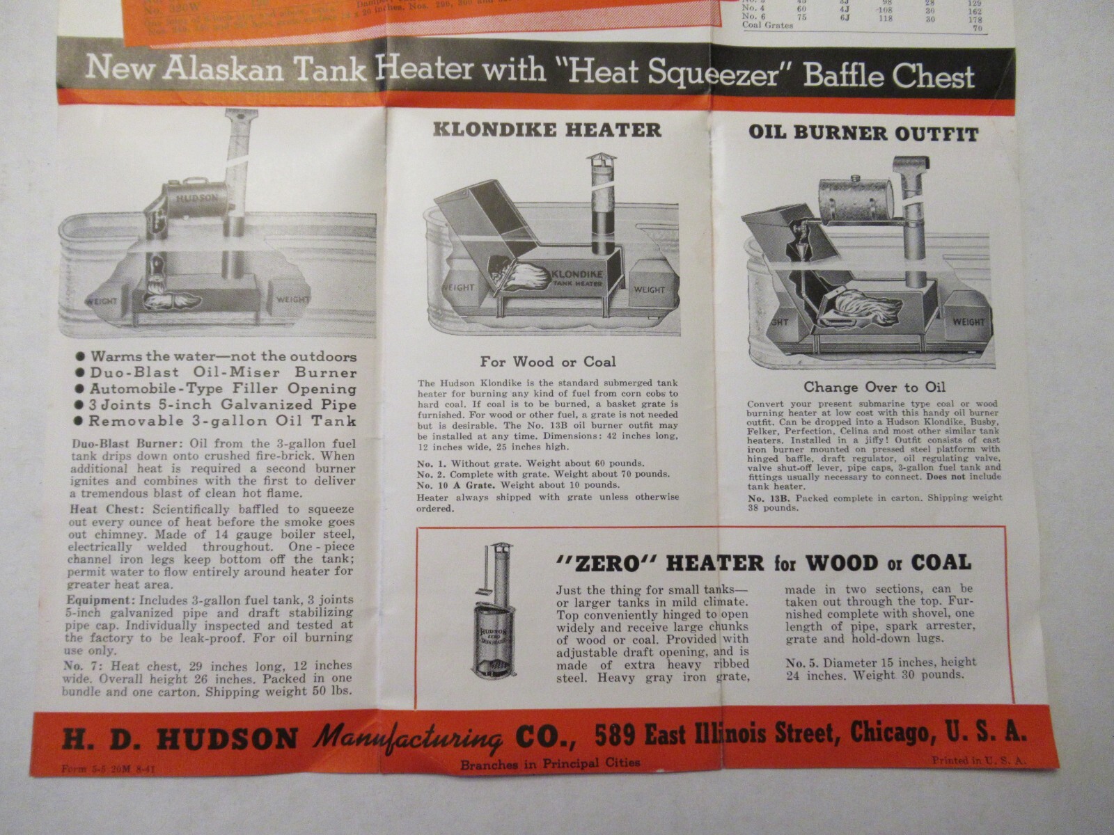 Hudson Manufacturing Co. Advertising Hog Waterers Heaters.