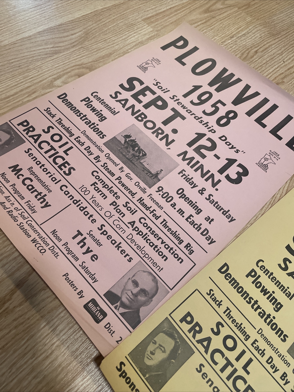 Sanborn MN Posters Plowville 1958 Plowing Threshing