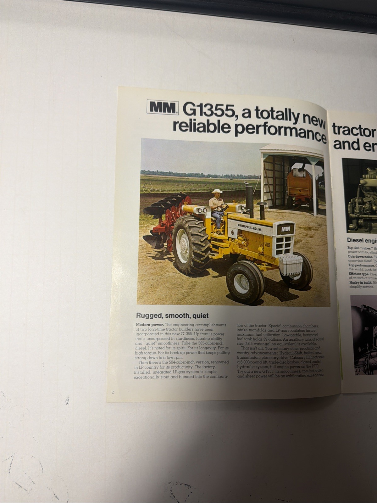 RARE MINNEAPOLIS-MOLINE G1355 TRACTOR 8 PAGES Sales Brochure NICE CONDITION