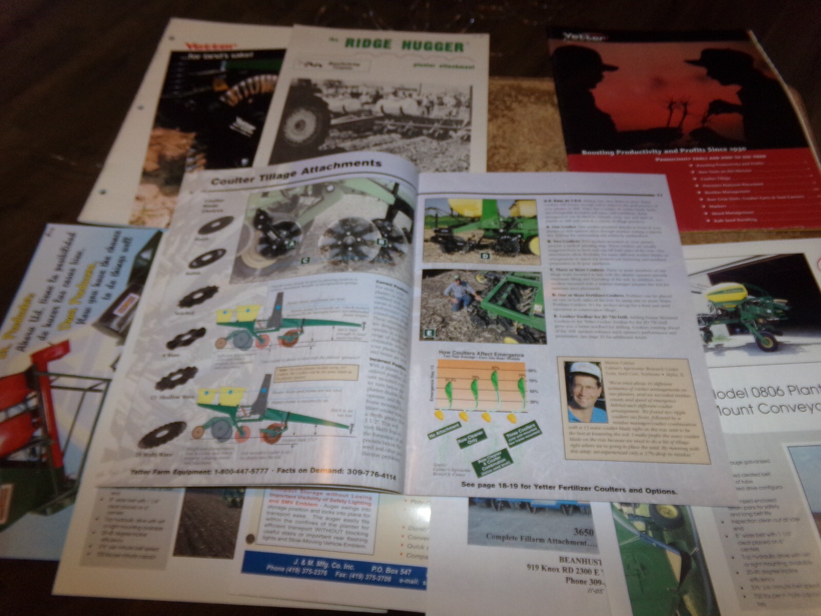 10-lot 1980&rsquo;s-2000&rsquo;s planter attachments brochures in nice shape used