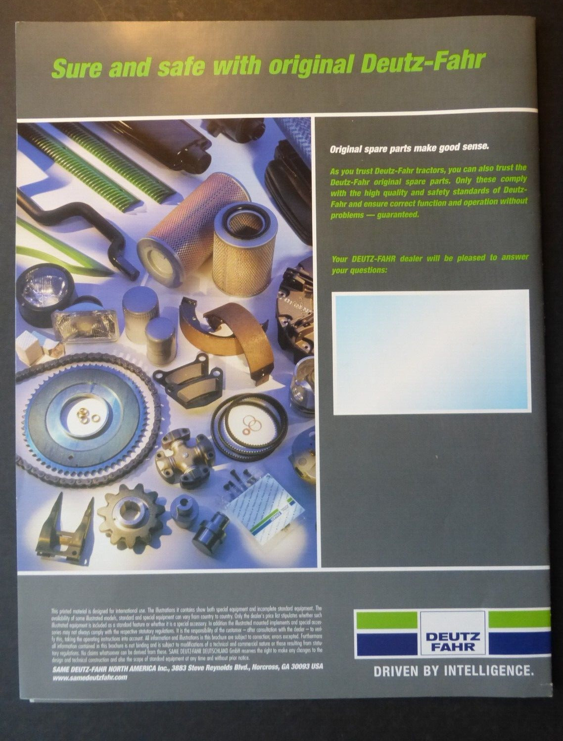 VTG Ad Sales Brochure Catalog Deutz-Fahr Agoctcon 80 100 MK3