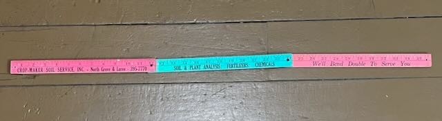Vintage Crop-Maker Soil Service Folding Rule Bright Red Green Farm Advertising