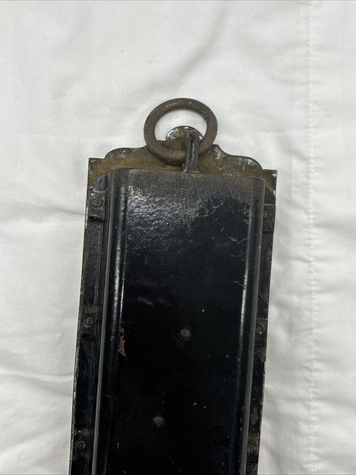 Vintage Larro Farm Sure Milk Brass Hanging Scale Dairy Farm Advertising.
