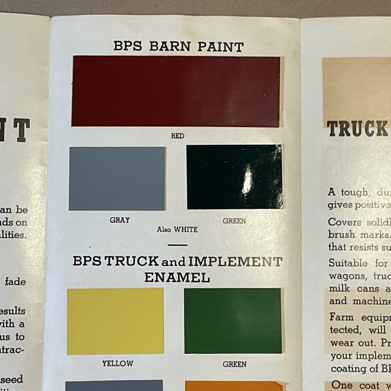 Vintage 1950 Tractor Colors BPS Paint Brochure INV-AD14